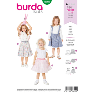 Burda Style Pattern 9319 Child&#39;s pinafore skirt Burda Sewing Pattern 9319