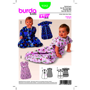 Burda B9382 Babies&#39; Sleeping Bag Sewing Pattern Burda Sewing Pattern 9382