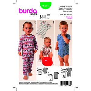 Burda B9384 Babie&#39;s Bodysuit and Rompers Sewing Pattern Burda Sewing Pattern 9384