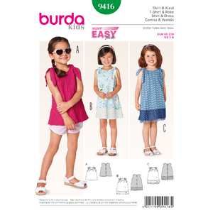 Burda B9416 Toddlers Sewing Pattern Burda Sewing Pattern 9416