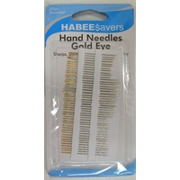 Habee$avers Gold Eye Hand Needles, Packet of 45 Assorted Needles
