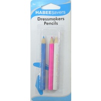 Habeesavers Dressmakers Pencils, 3 Pack, Blue, Pink, White
