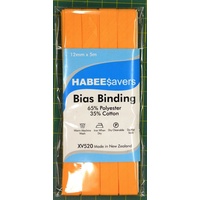 Habee$avers Polycotton Bias Binding, GOLD, 12mm x 5m, 65% Polyester, 35% Cotton