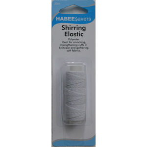 HabeeSavers Shirring Elastic, 20m Spool White