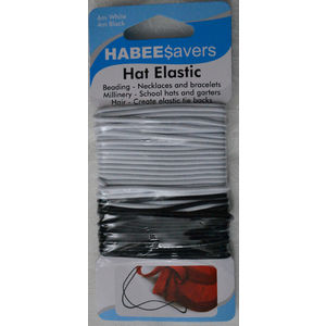 HabeeSavers Hat Elastic, 6m White, 4m Black Value Pack