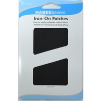 Habeesavers Iron-On Patches, BLACK, 2 Piece, 10cm x 15cm