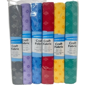 6 x Fat Metres ASSORTED Colour/Designs, 100% Cotton each 1m x 1.1m
