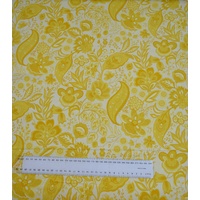 Clothworks Sophie Yellow, 112cm Wide Cotton Fabric Y1043.9