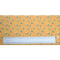 Cotton Print Fabric #Y1485.36, 110cm Wide Per Metre, Blossom Bliss Orange