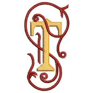 Yebook Alphabet Letter T Embroidery Design, yebook-alphabet-t