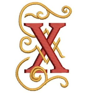 Yebook Alphabet Letter X Embroidery Design, yebook-alphabet-x
