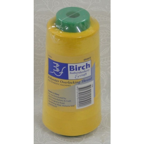Birch Overlocker / Serger Thread 2500m Cone For Overlockers, Colour GOLD - 134