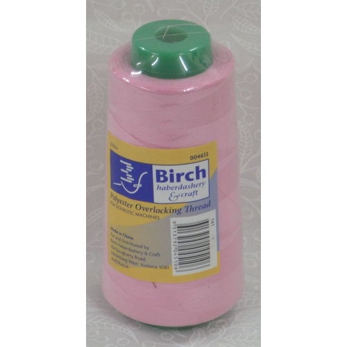 Birch Overlocker / Serger Thread PINK 2500m Cone For Overlocking, Colour #141