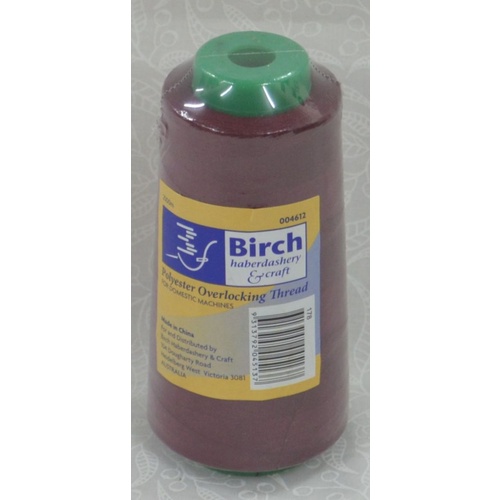 Birch Overlocker / Serger Thread WINE, 2500m Cone For Overlocking, Colour #178