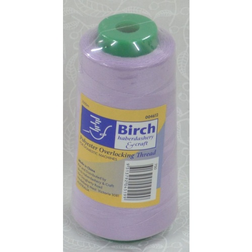 Birch Overlocker Serger Thread PALE LILAC 2500m Cone For Overlocking, Colour