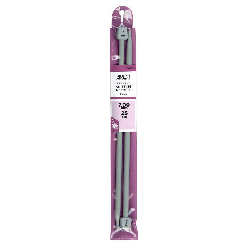 Birch 7.00mm x 25cm Knitting Needle, 1 Pair per Pack, aka Knitting Pins