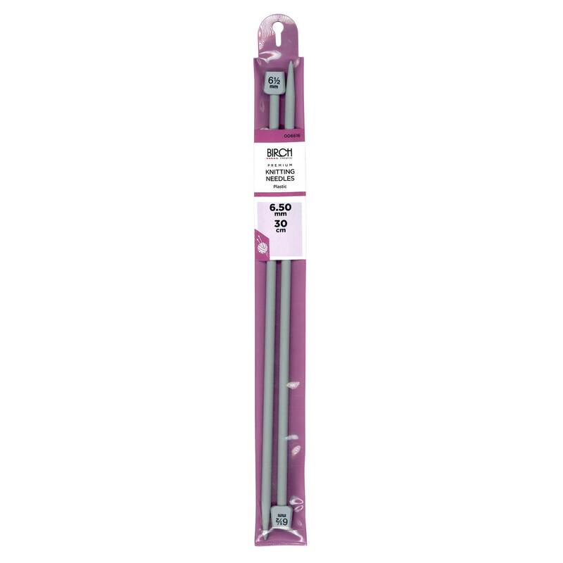 Birch 6.50mm x 30cm Knitting Needle, 1 Pair per Pack, aka Knitting Pins