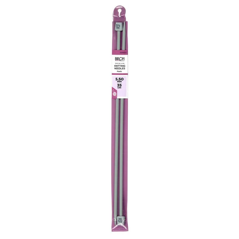 Birch 5.50mm x 35cm Knitting Needle, 1 Pair per Pack, aka Knitting Pins