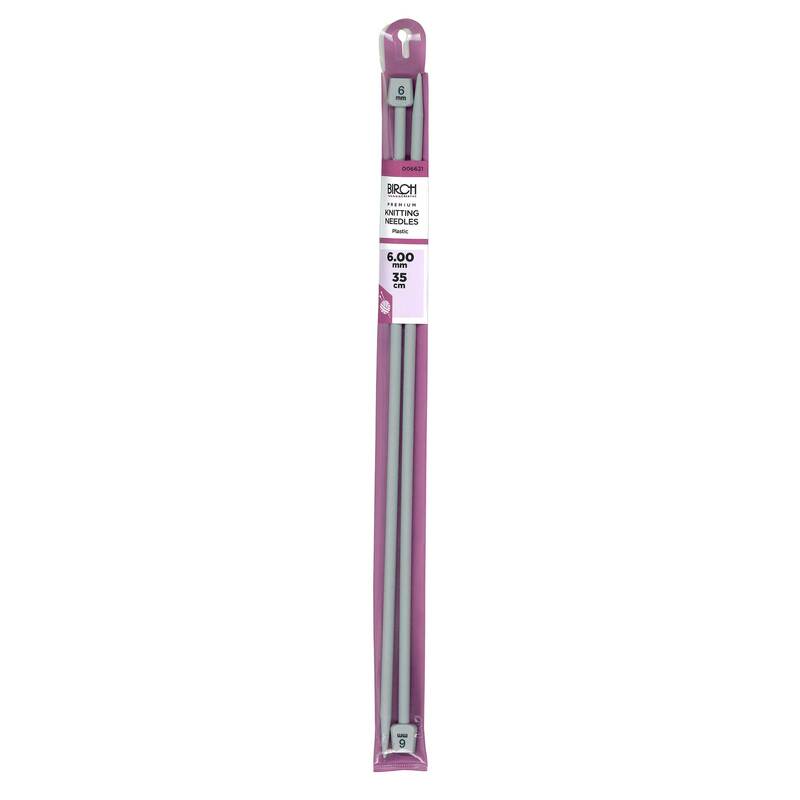 Birch 6.00mm x 35cm Knitting Needle, 1 Pair per Pack, aka Knitting Pins