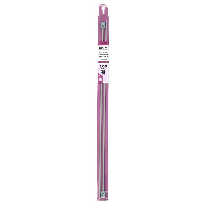 Birch 3.00mm x 35cm Knitting Needle, 1 Pair per Pack, aka Knitting Pins