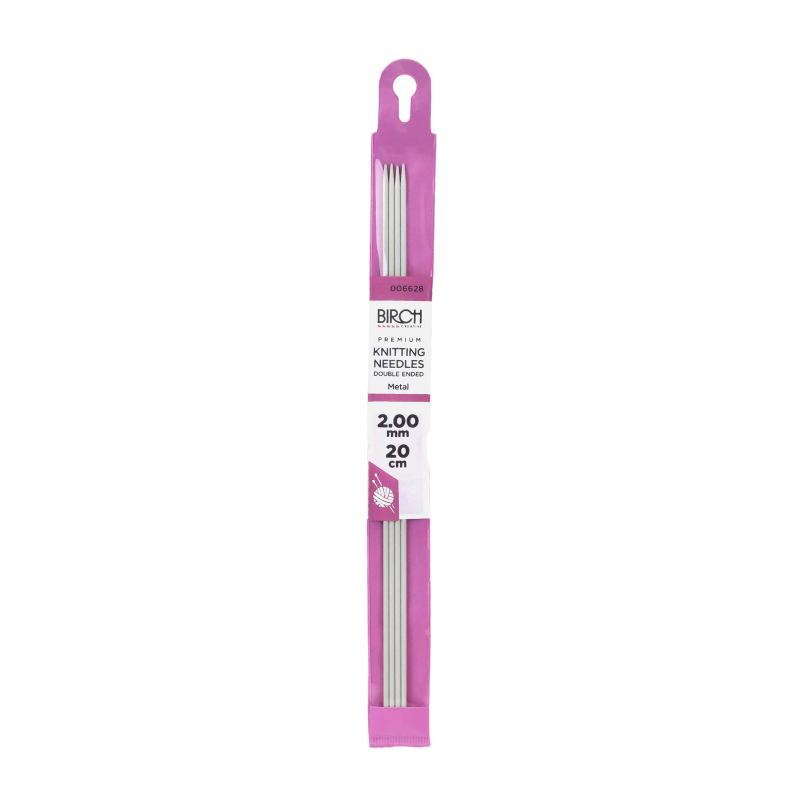 Metal Double-Ended Knitting Needles 20cm x 2.00mm