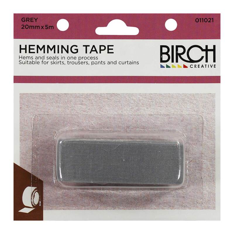 Birch GREY Iron On Bias Hemming Tape 20mm x 5m