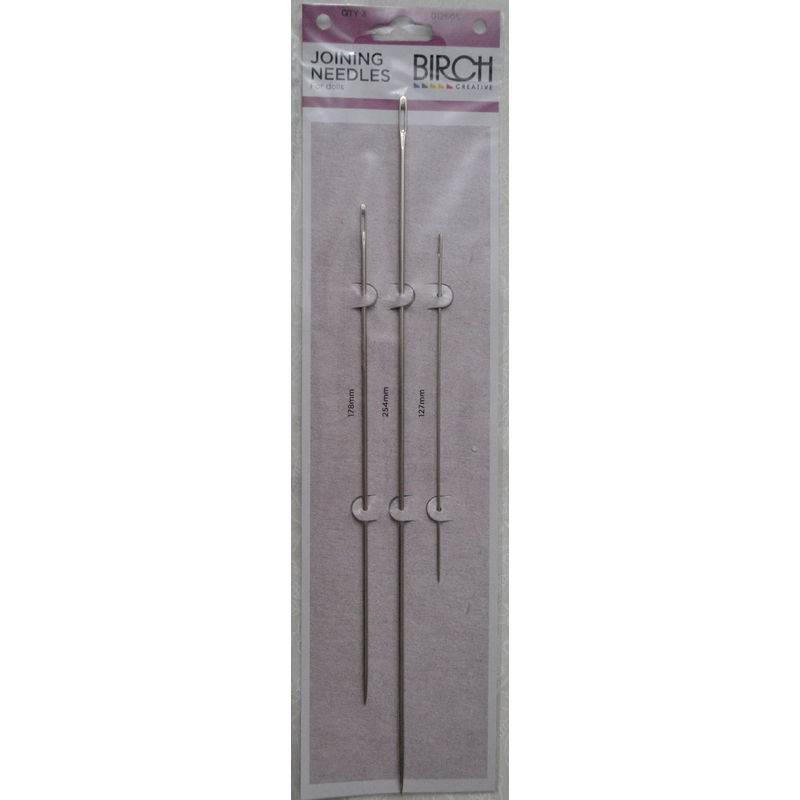 Birch Joining Needles For Doll, 3 Pack, For Doll & Bear Making & Upholstery Work