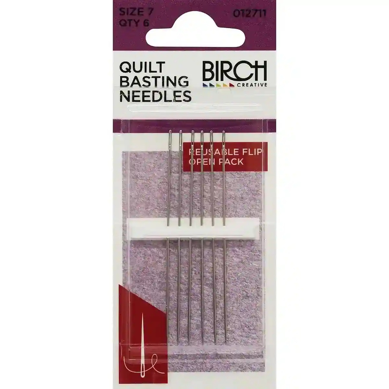 Birch Quilt Basting Needles Size 7, Pack of 6 Needles