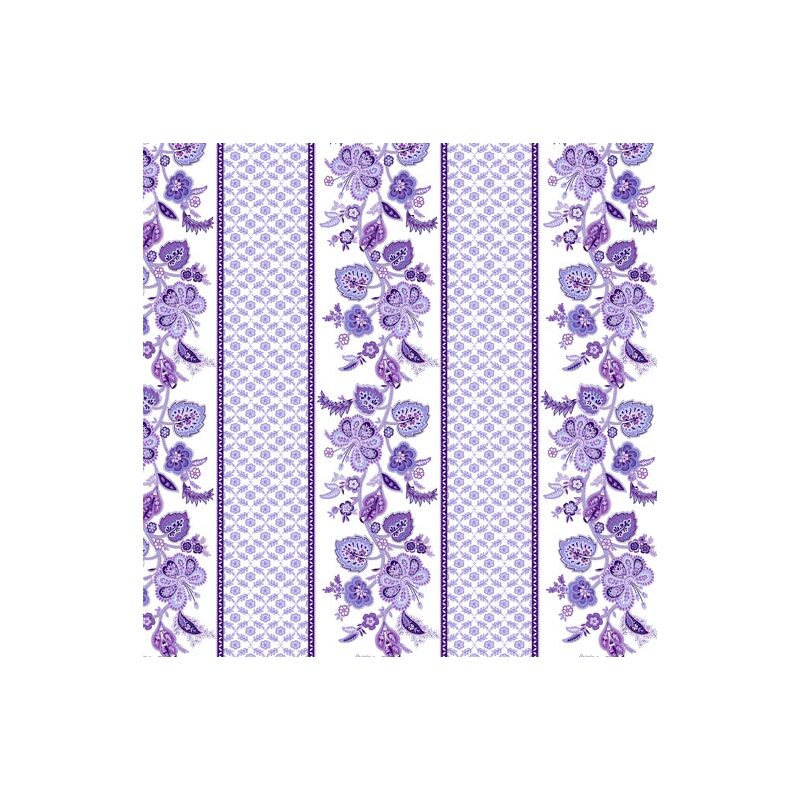 Lavender Fields, Violette Stripe White, Cotton Fabric 110cm Wide (0183-3109)