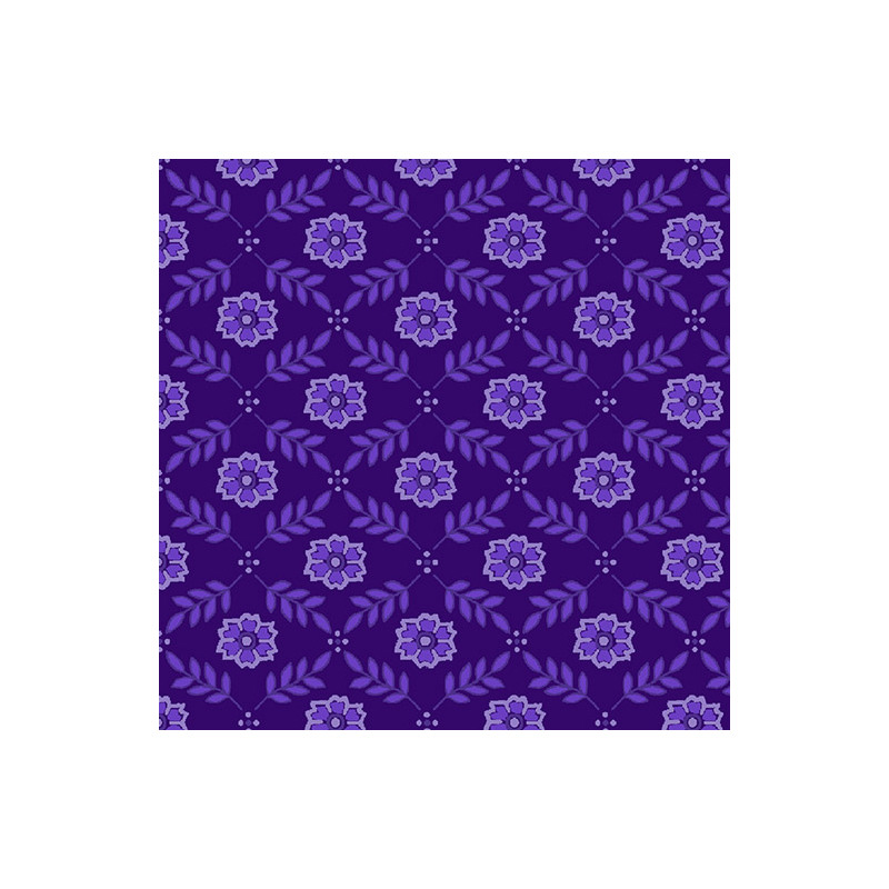 Lavender Fields, Angelique Foulard Dark Purple, Cotton Fabric 110cm Wide (0183-3566)