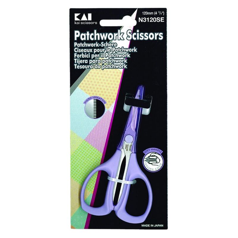 KAI Patchwork Scissors N3120SE, 120mm (4 3/4"). Made in Japan