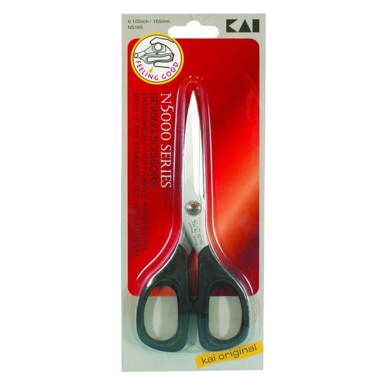KAI N5165 Sewing Scissors, 165mm (6 1/2") Ergonomically Soft Handle