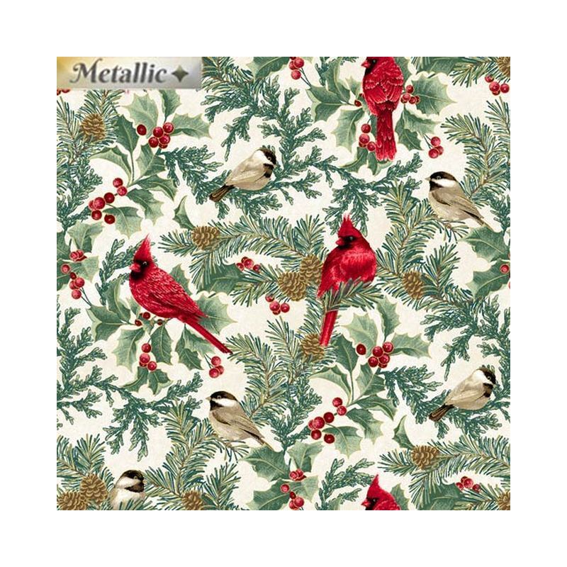 Winter Elegance Cardinal Elegance NATURAL 110cm Wide Cotton Fabric (0190-34309)