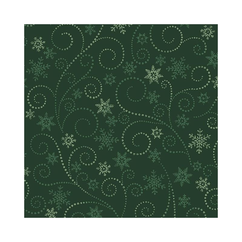 Winter Elegance Swirling Frost GREEN 110cm Wide Cotton Fabric (0190-3644)