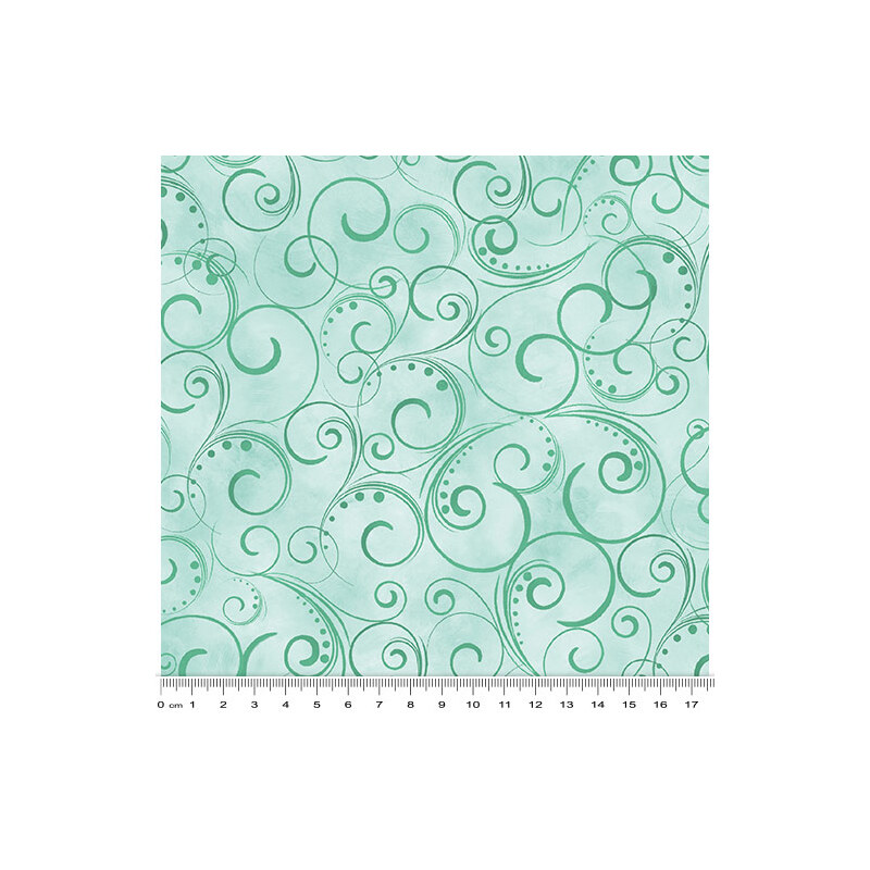 Spring Breeze, Breezy Scroll Teal, Cotton Fabric 110cm Wide (0202-8708)