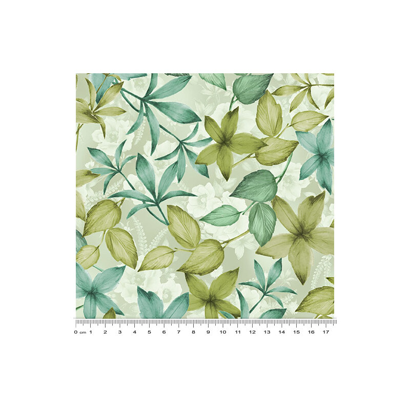 Spring Breeze, Breezy Leaves Sage, Cotton Fabric 110cm Wide (0202-8804)