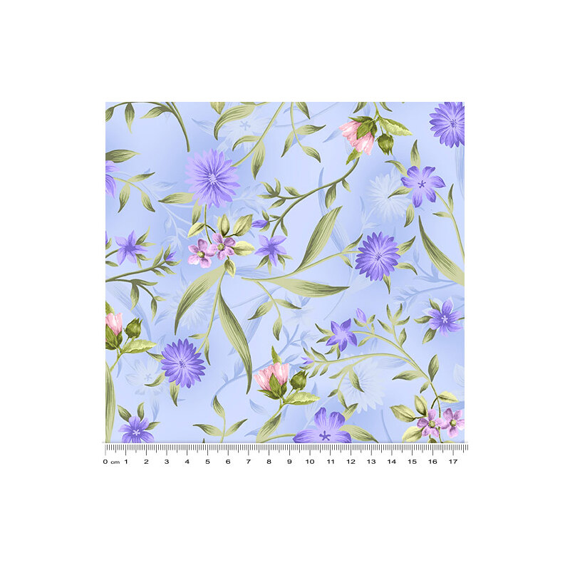 Spring Breeze, Meadow Blue, Cotton Fabric 110cm Wide (0202-9005)