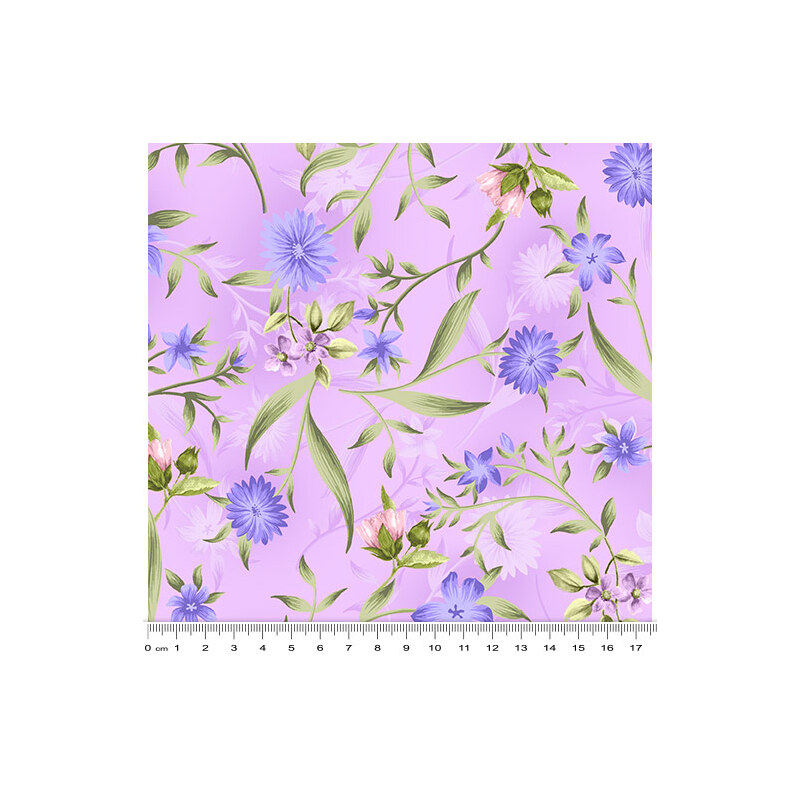 Spring Breeze, Meadow Lilac, Cotton Fabric 110cm Wide (0202-9006)