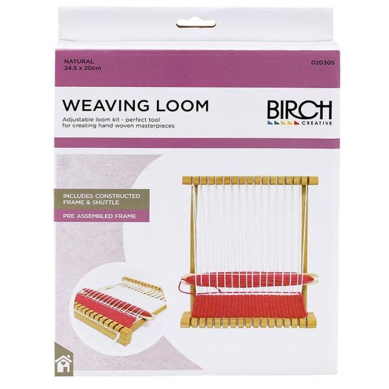 Birch Weaving Loom, Natural Wood, 24.5 x 20cm, #020305