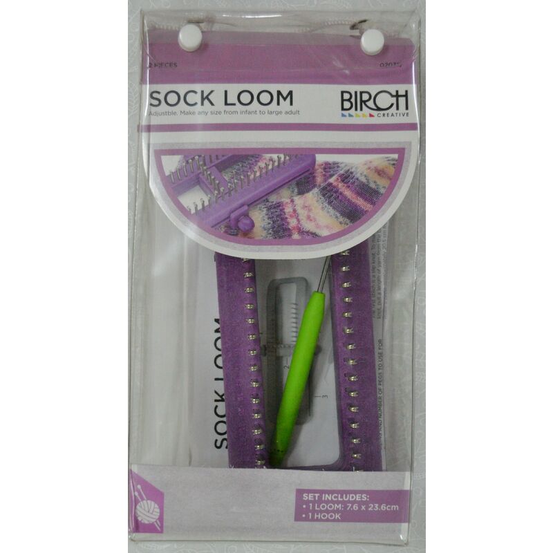 Sock Loom Set, Any Size From Infant to Large Adult, Includes Loom & Hook