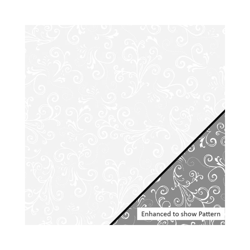 Night & Day 2 Jewelled Scroll White 110cm Wide Cotton Fabric 0206/0809