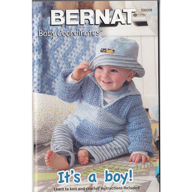 Bernat Knit & Crochet Pattern Book, Baby Coordinates, It's A Boy