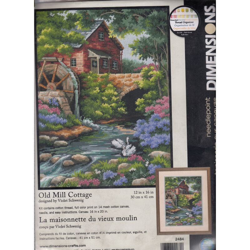 OLD MILL COTTAGE Printed Needlepoint Kit 30 x 41cm, 02484