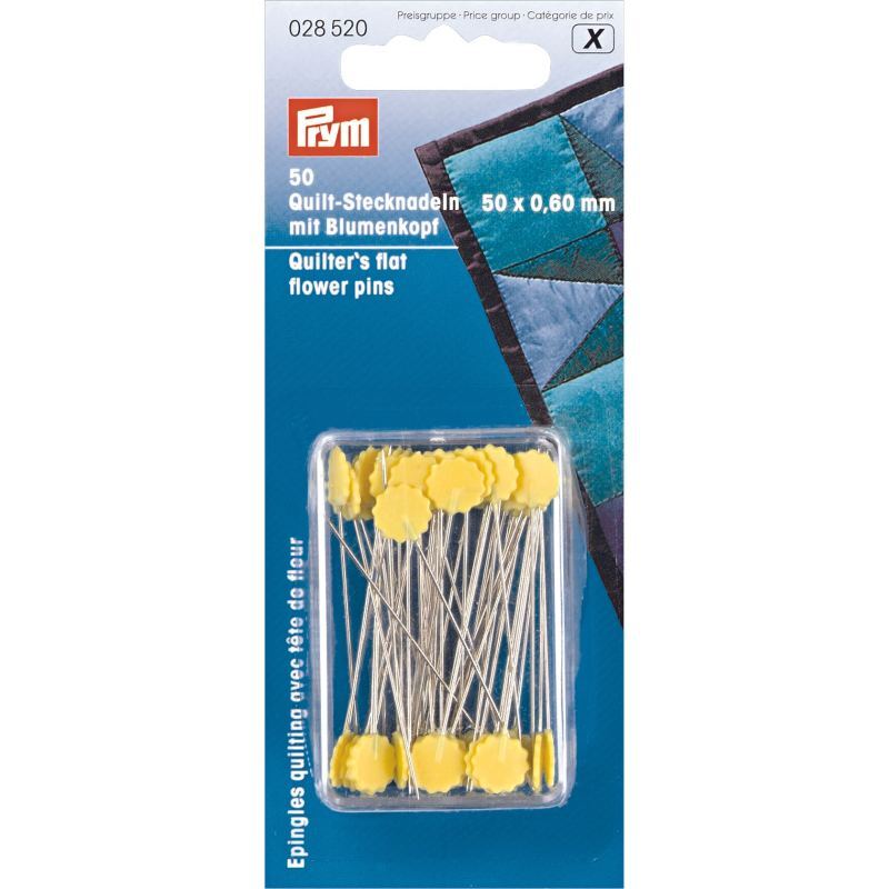Quilt Pins With Flower Head 0.60mm Pack of 50 by Prym