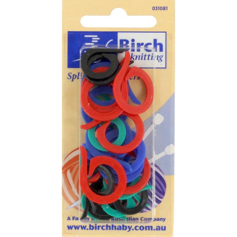Birch Knitters Split Ring Markers Small & Large (031081), Pack of 24