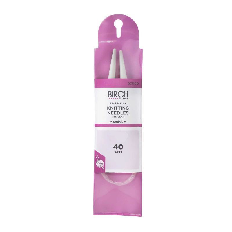 Birch Circular Knitting Needle, 40cm x 7.50mm, Circular Knitting Pins # 031100