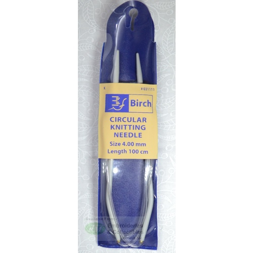 Birch Circular Knitting Needle, 100cm x 4.00mm, Circular Knitting Pins #031111