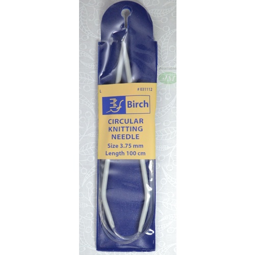 Birch Circular Knitting Needle, 100cm, 3.75mm, Circular Knitting Pins #031112
