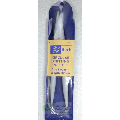 Birch Circular Knitting Needle, 100cm x 8.00mm, #031133