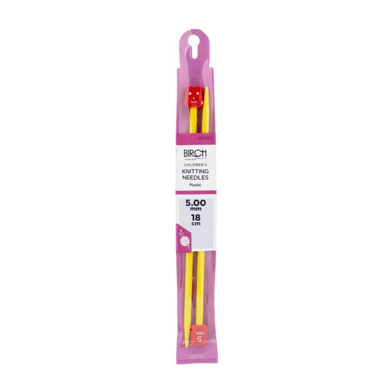 Birch 18cm x 5.00mm Childrens Knitting Needles